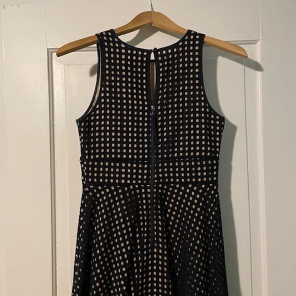 Navy Polka Cutout Cocktail Dress (LOFT) - Picture 3 of 4